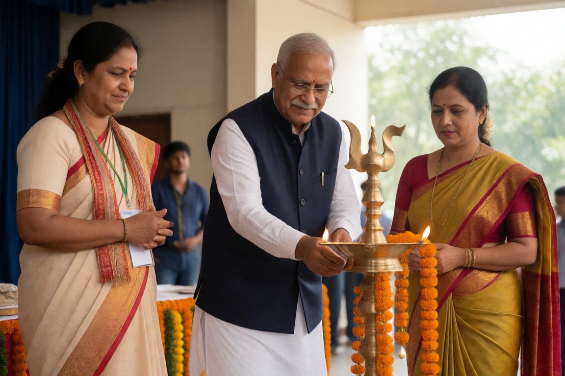 Chief guest lights the lamp